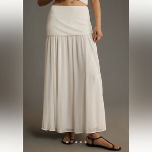 Anthropologie Dropped Yoke-Waist Maxi Skirt